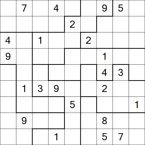Jigsaw Sudoku - Schwierig