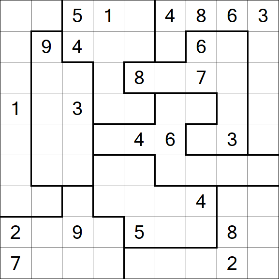 Jigsaw Sudoku - Difficile