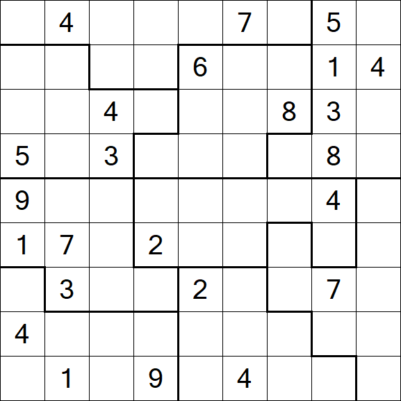 Jigsaw Sudoku - Difficile