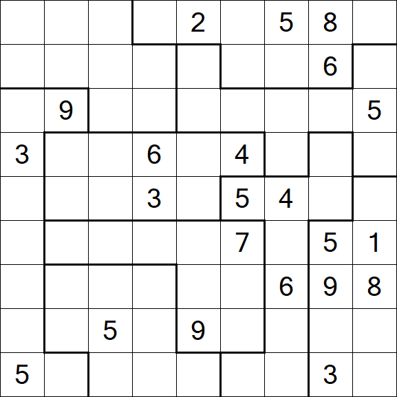 Jigsaw Sudoku - Difficile