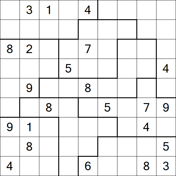 Jigsaw Sudoku - Difficile