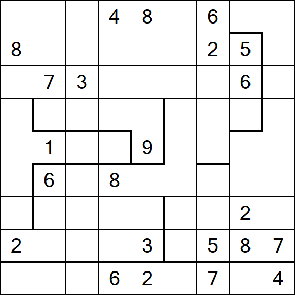 Jigsaw Sudoku - Difficile