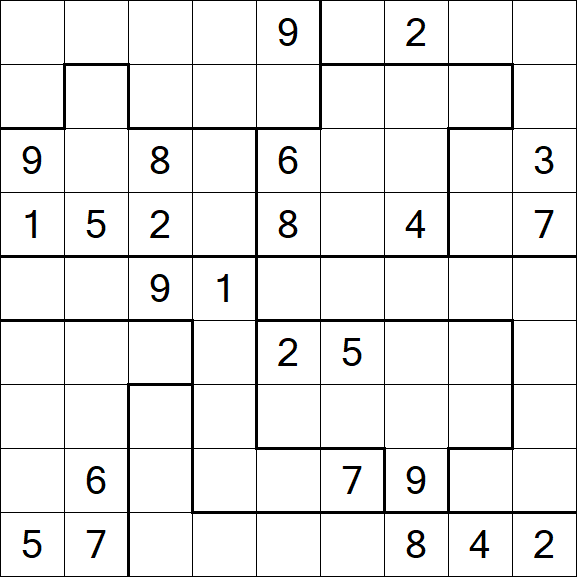 Jigsaw Sudoku - Difficile