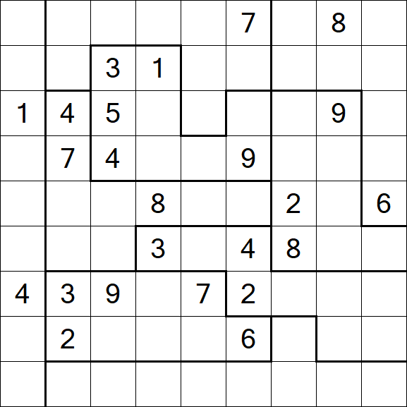 Jigsaw Sudoku - Difficile