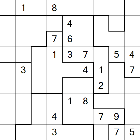 Jigsaw Sudoku - Difficile