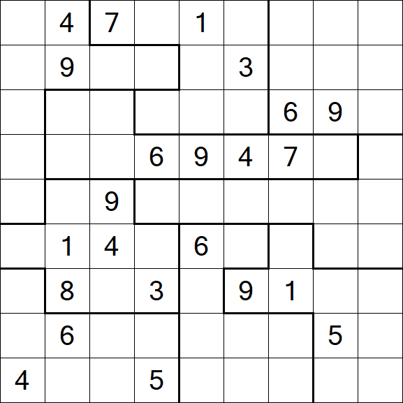 Jigsaw Sudoku - Difficile