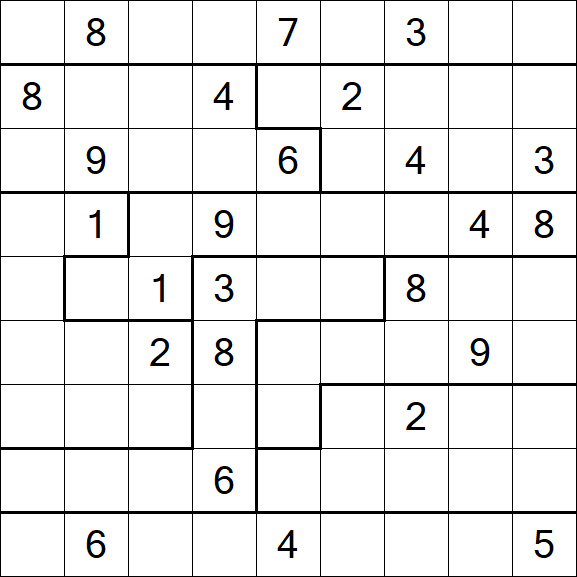 Jigsaw Sudoku - Difficile