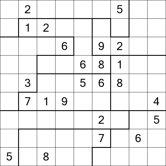Jigsaw Sudoku - Hard