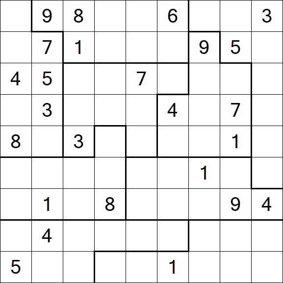 Jigsaw Sudoku - Difficile