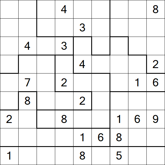 Jigsaw Sudoku - Difficile
