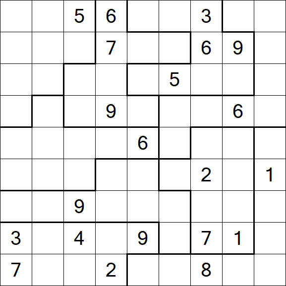 Jigsaw Sudoku - Difficile