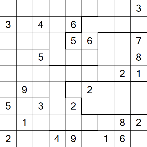 Jigsaw Sudoku - Difficile