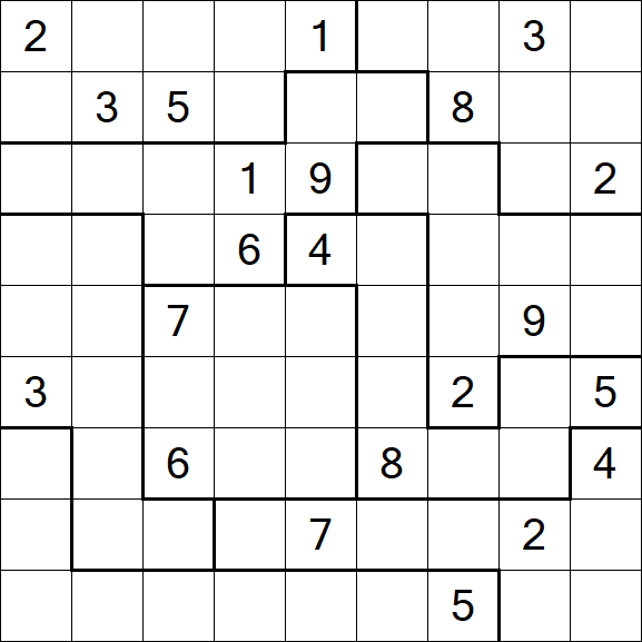 Jigsaw Sudoku - Difficile