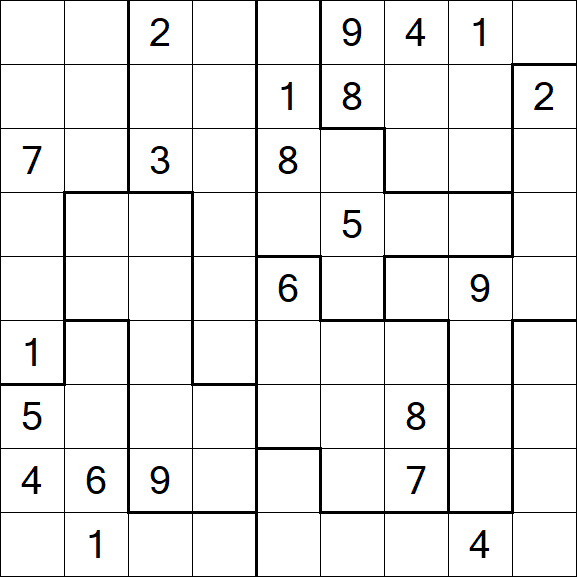 Jigsaw Sudoku - Difficile