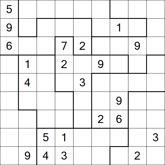 Jigsaw Sudoku - Difficile