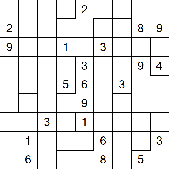 Jigsaw Sudoku - Difficile