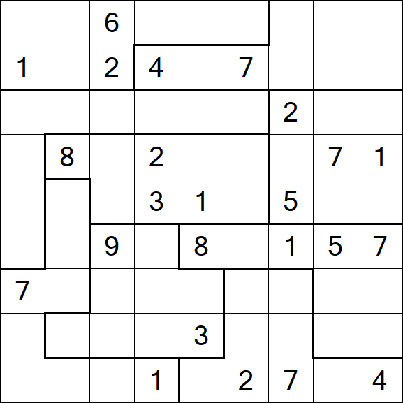 Jigsaw Sudoku - Difficile