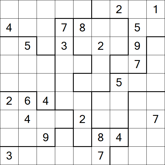 Jigsaw Sudoku - Difficile