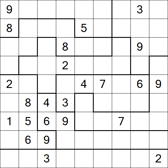 Jigsaw Sudoku - Difficile