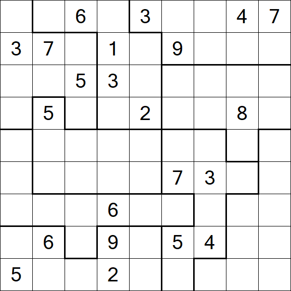Jigsaw Sudoku - Difficile