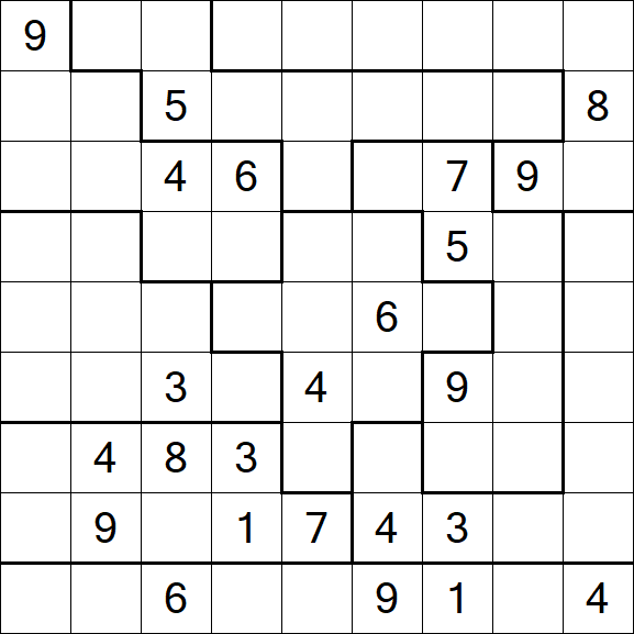 Jigsaw Sudoku - Difficile