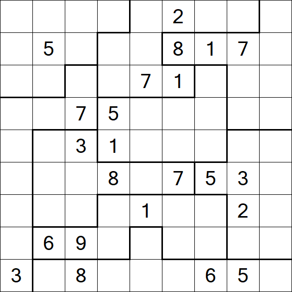 Jigsaw Sudoku - Difficile