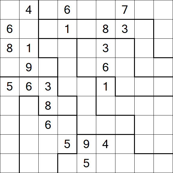 Jigsaw Sudoku - Hard