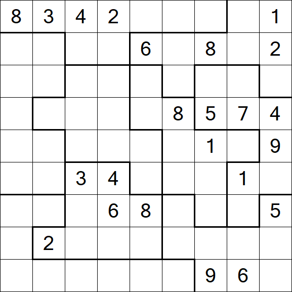 Jigsaw Sudoku - Difficile