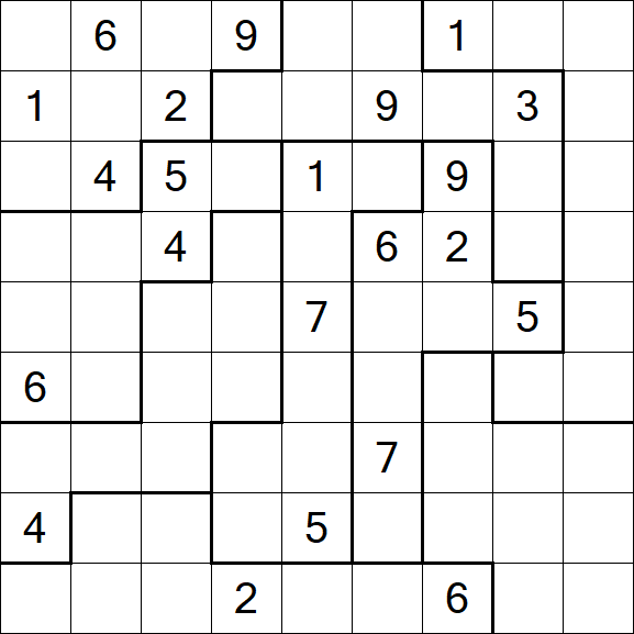 Jigsaw Sudoku - Difficile