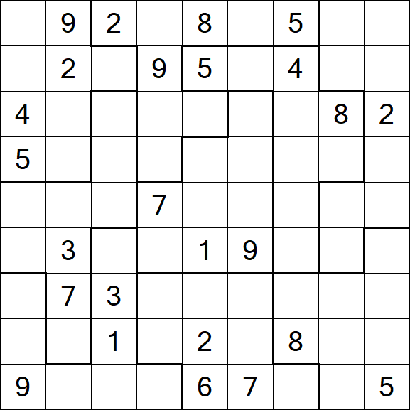 Jigsaw Sudoku - Difficile