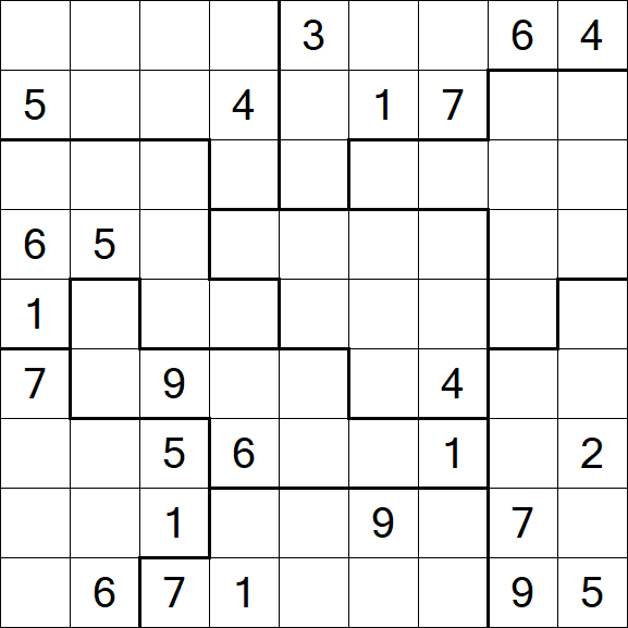 Jigsaw Sudoku - Difficile