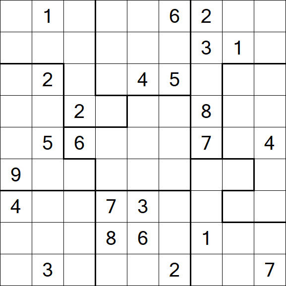 Jigsaw Sudoku - Difficile