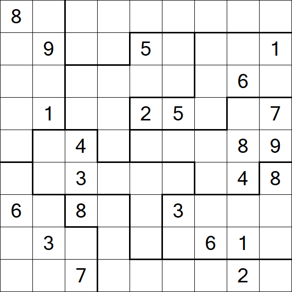 Jigsaw Sudoku - Hard