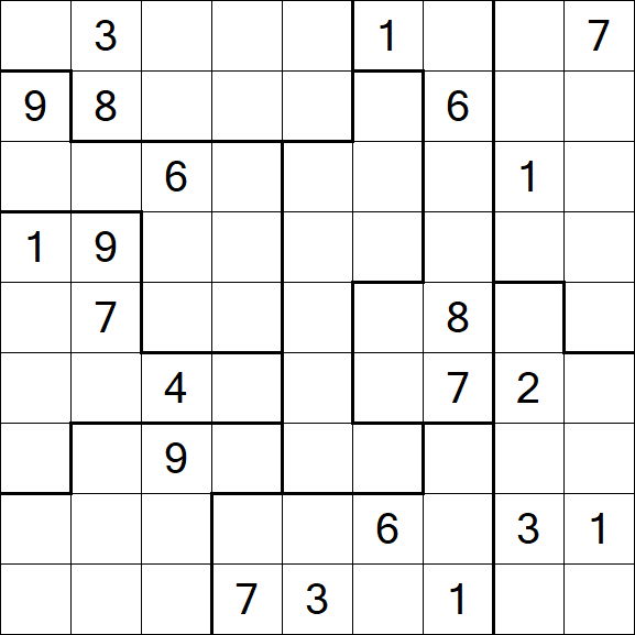 Jigsaw Sudoku - Schwierig