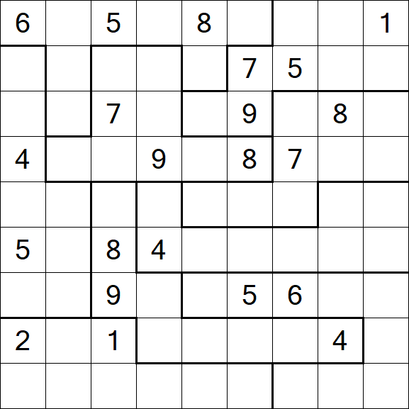 Jigsaw Sudoku - Hard