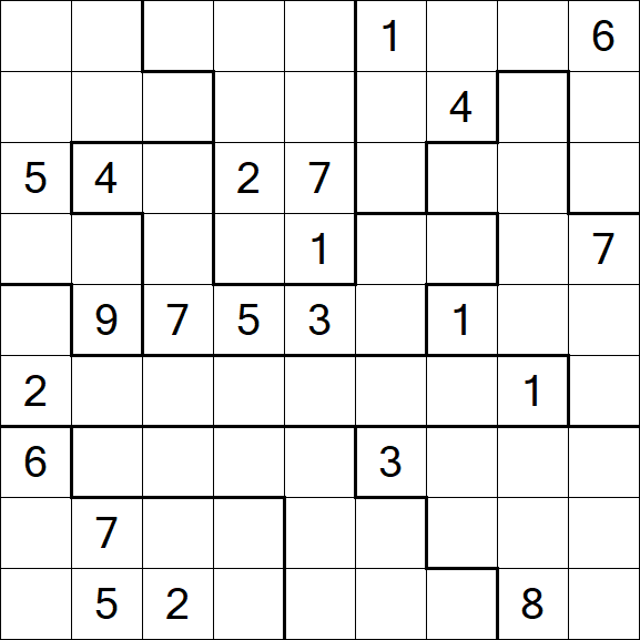 Jigsaw Sudoku - Schwierig