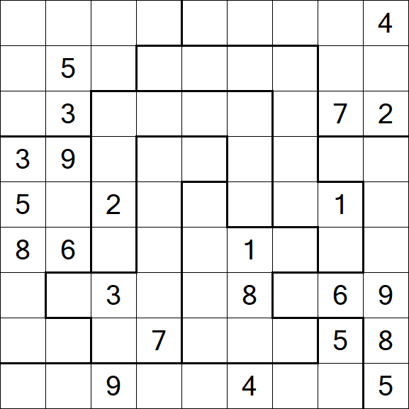 Jigsaw Sudoku - Hard