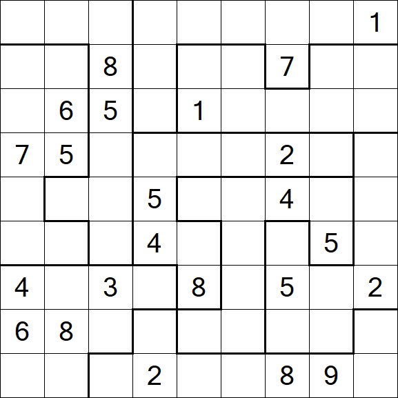 Jigsaw Sudoku - Schwierig