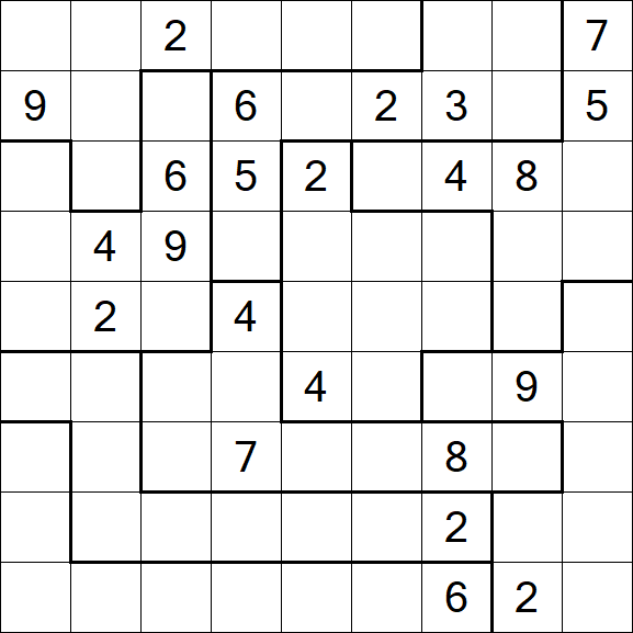 Jigsaw Sudoku - Schwierig