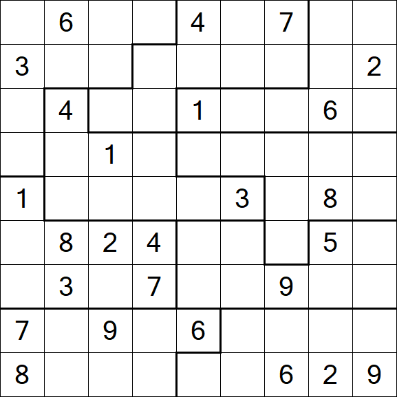 Jigsaw Sudoku - Schwierig