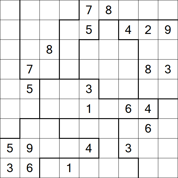 Jigsaw Sudoku - Schwierig