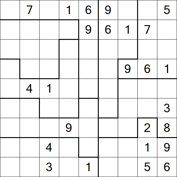 Jigsaw Sudoku - Schwierig
