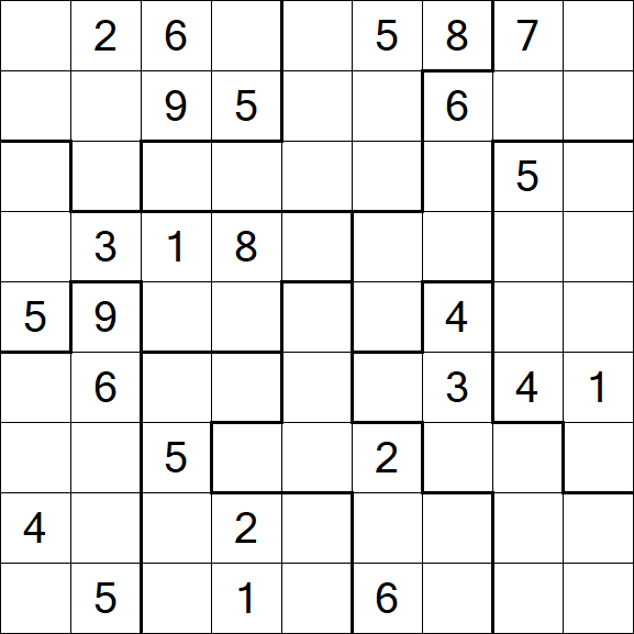 Jigsaw Sudoku - Hard