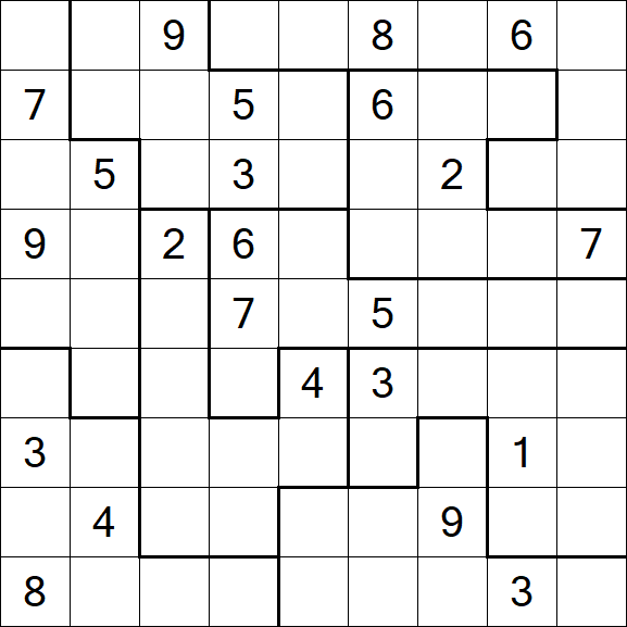 Jigsaw Sudoku - Schwierig
