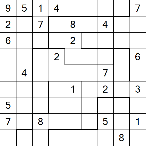 Jigsaw Sudoku - Schwierig