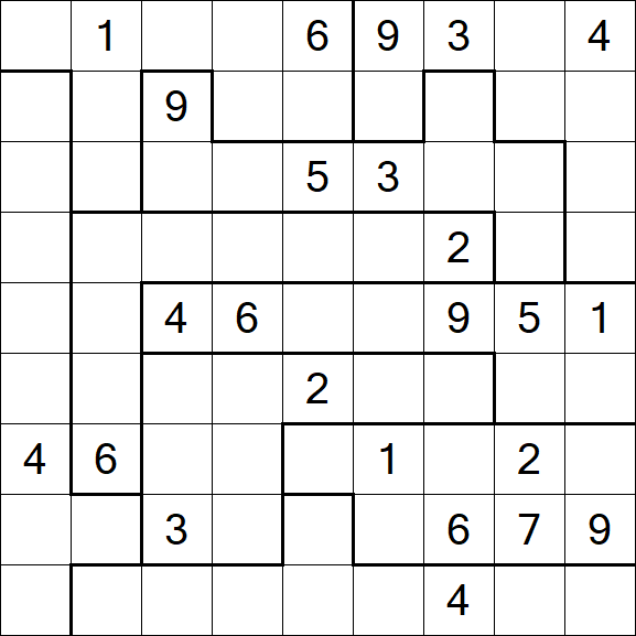 Jigsaw Sudoku - Schwierig