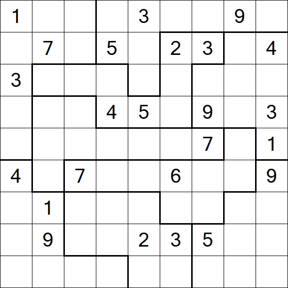 Jigsaw Sudoku - Schwierig