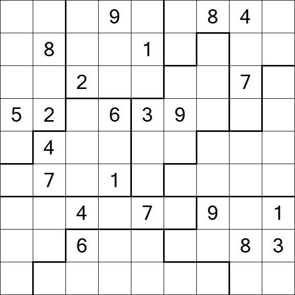 Jigsaw Sudoku - Schwierig
