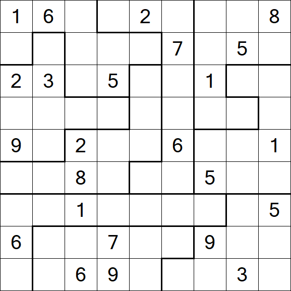 Jigsaw Sudoku - Schwierig