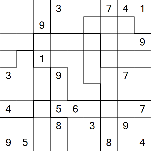 Jigsaw Sudoku - Schwierig